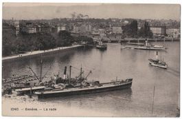 Genève, la Rade, divers bâteaux, circulée 1909