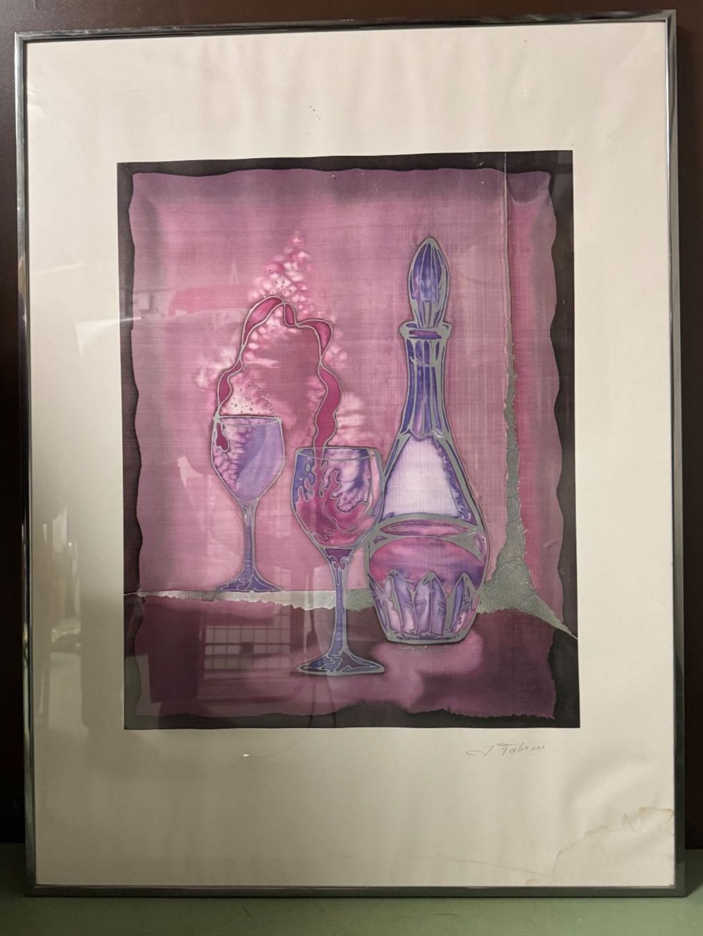 Posters & Illustrations: Signiertes Bild , Karaffe & Gläser, gerahmt – D'occasion à Oberrohrdorf par chilibiggi