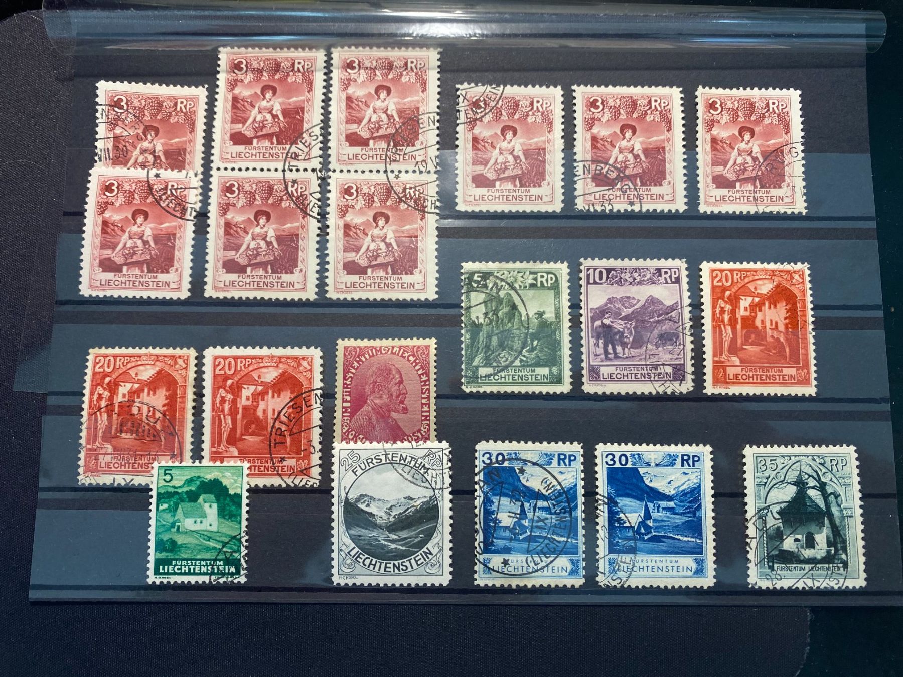 Tutti i francobolli: Liechtenstein 1930 Restlos gestempelt – Usato da Grand-Lancy venduto da Dany1973