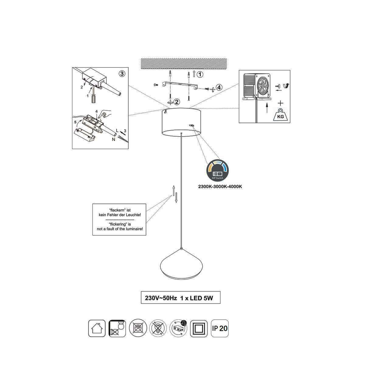 Lampadari & plafoniere: LED Pendelleuchte, CCT, 18 cm Ø – Nuovo (secondo la descrizione) da Kreuzlingen venduto da Smart-Light 8