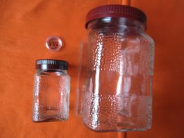 2 x Vorratsglas, Deckel Bakelit