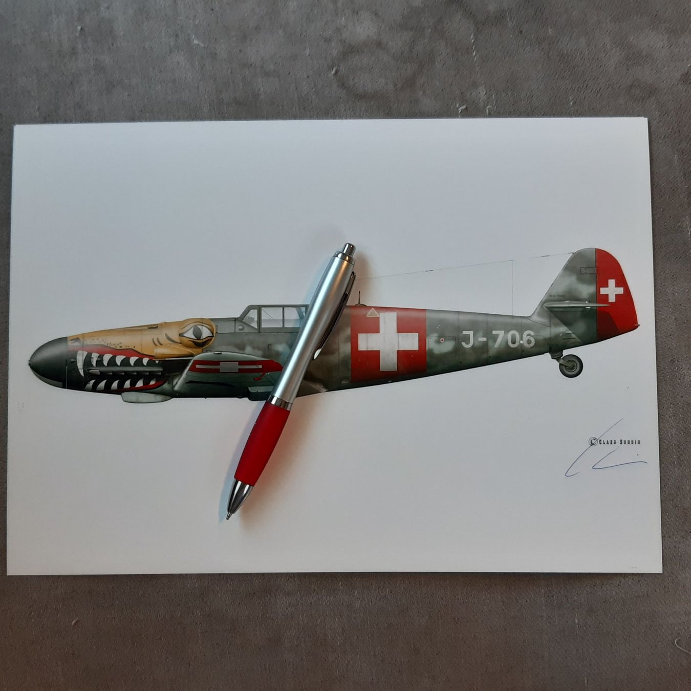 Cartoline postali: Schweizer Fliegertruppen ME-109 Print – Usato da Giffers venduto da attila07