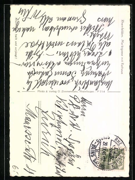 Cartoline postali: AK Rheinfelden, Marktgasse mit Rathaus – Usato da Berlin venduto da bartko-reher 1