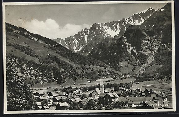 Cartoline postali: AK Elm, Ortsansicht mit Sardonagruppe – Usato da Berlin venduto da bartko-reher