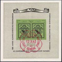 1943 Genfer-Block Nr. W18 roter Ersttag-Sonderstpl. 17.lX.43