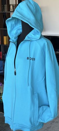 Sweat à capuche BOSS turquoise, taille L