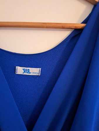 Robe pantalon combinaison J&L Paris bleue taille unique plis