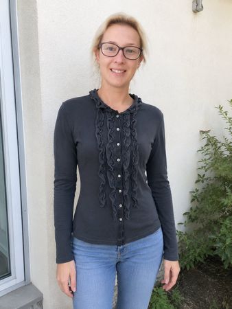 MARC CAIN | blouse noire volants soie Y2K | taille 34 femme