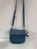Trendige blaue Ledertasche Umhängetasche