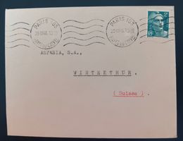 FRANKREICH BRIEF NACH WINTERTHUR 1946