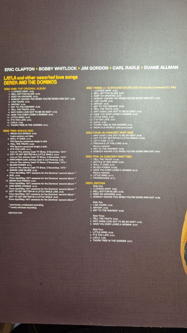 Dischi in vinile: DEREK AND THE DOMINOS - LAYLA AND OTHER ASSORTED - BOXSET – Usato da Basel venduto da Patiscat 9