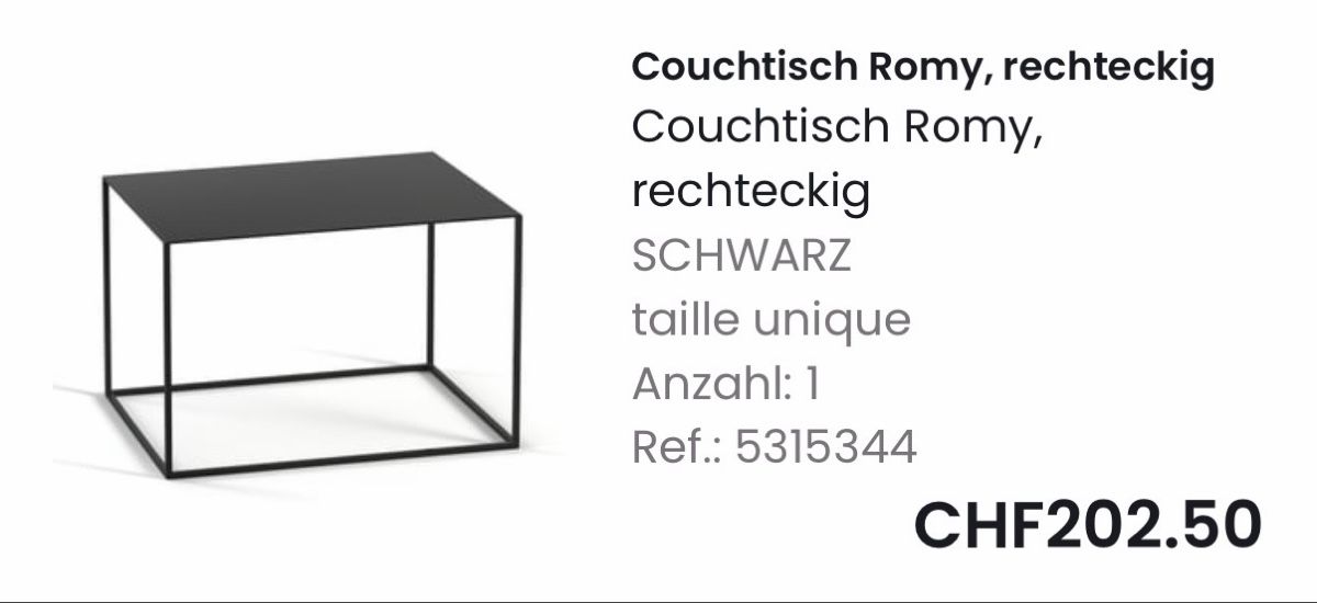 Tables: Metall Couchtisch von LaRedoute – D'occasion à Bülach par ro.ho 3