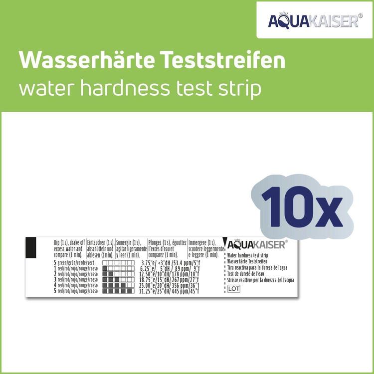 ▷ Wasserhärte selber messen, 10 Teststreifen