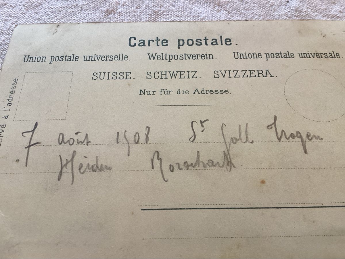 Cartoline postali: Trogen 1908 litho – Usato da Luc (Ayent) venduto da Rebouille 1