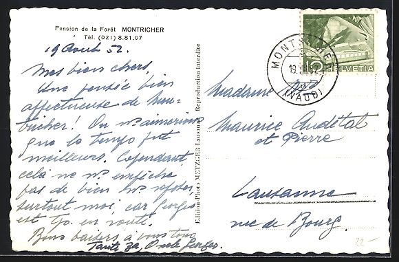 Cartes postales: AK Montricher, Pension de la Forêt – D'occasion à Berlin par bartko-reher 1