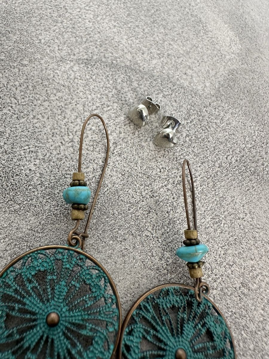 Orecchini pendenti & Orecchini a lobo: 2er Set Schöne Boho Hängerohrringe mit Türkis – Nuovo (secondo la descrizione) da Dietikon venduto da vithya88 2