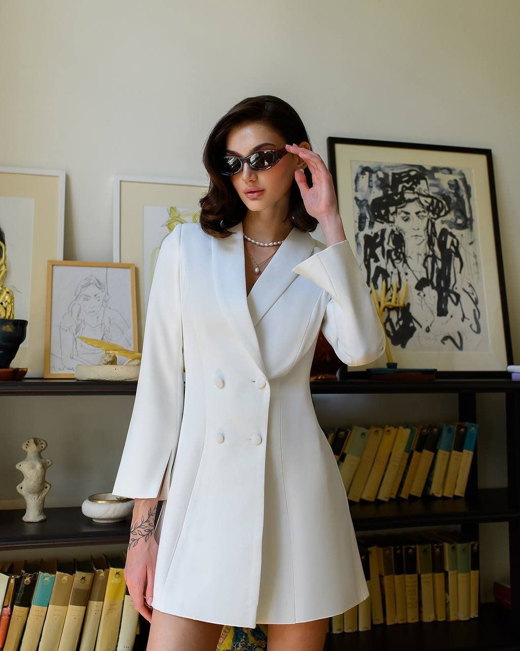 Vestiti: White Long Blazer Jacket Dress Size: L New – Nuovo e nell'imballaggio originale da Zürich venduto da Ms.Me-Fashion 3