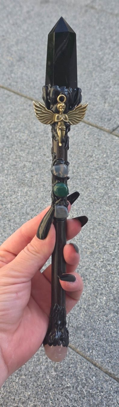 Minerali & Pietre curative: Obsidian Zauberstab – Nuovo e nell'imballaggio originale da Matzingen venduto da Shay_Crystalz
