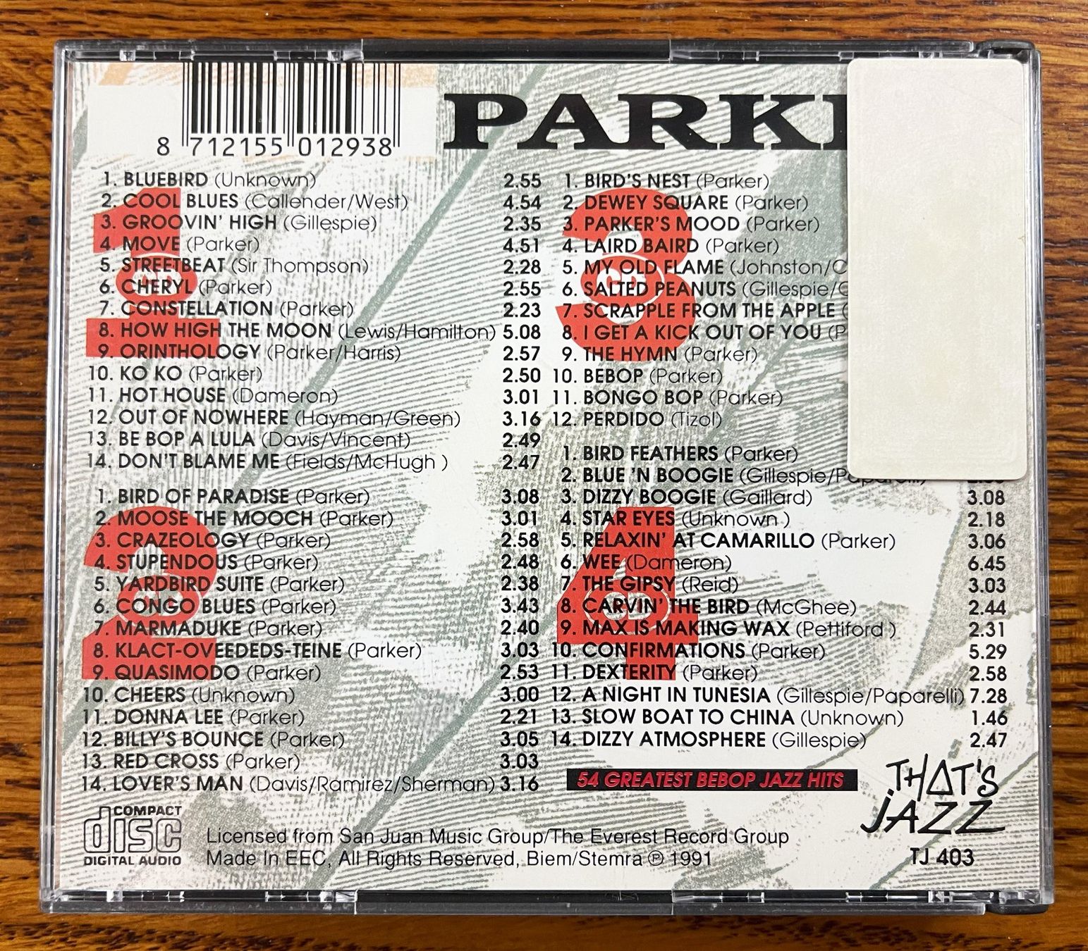 CDs: 4CD-BOX: Charlie - 54 Greatest Bebop JAZZ Hits – Gebraucht aus Oftringen von Vucki 2