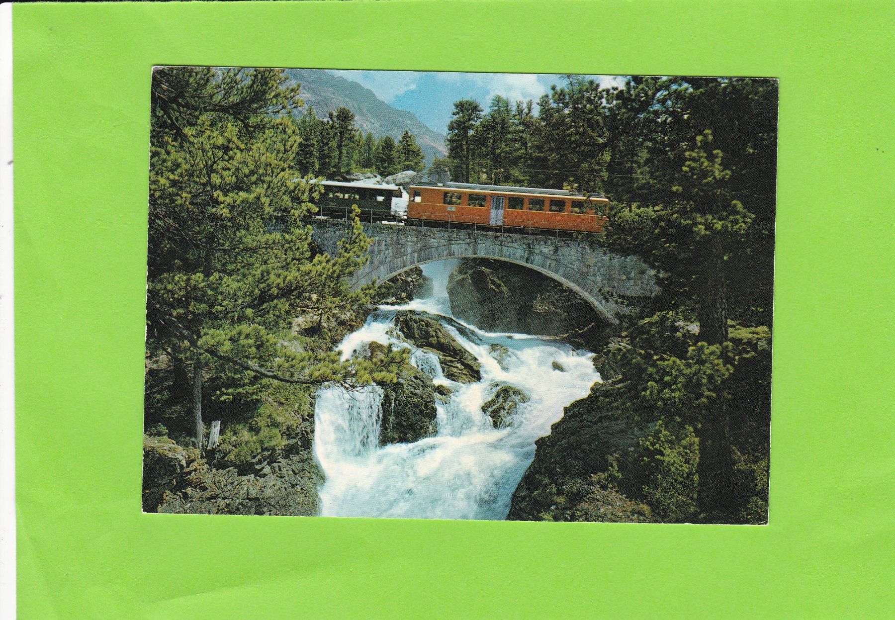Ansichtskarten: Berninabahn-Wasserfall Morteratsch – Gebraucht aus St. Peterzell von neckertal