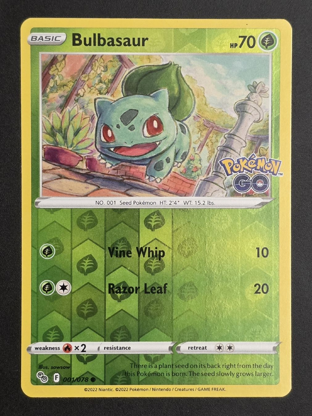 Pokémon Sammelbilder & Trading cards: Bulbasaur / Bisasam 1/78 Pokémon Go 2022 Reverse -DE – Neu (gemäss Beschreibung) aus Basel von MartinM.91