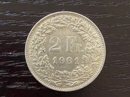 1 x 2 Franken Schweiz 1961 – zirkuliert