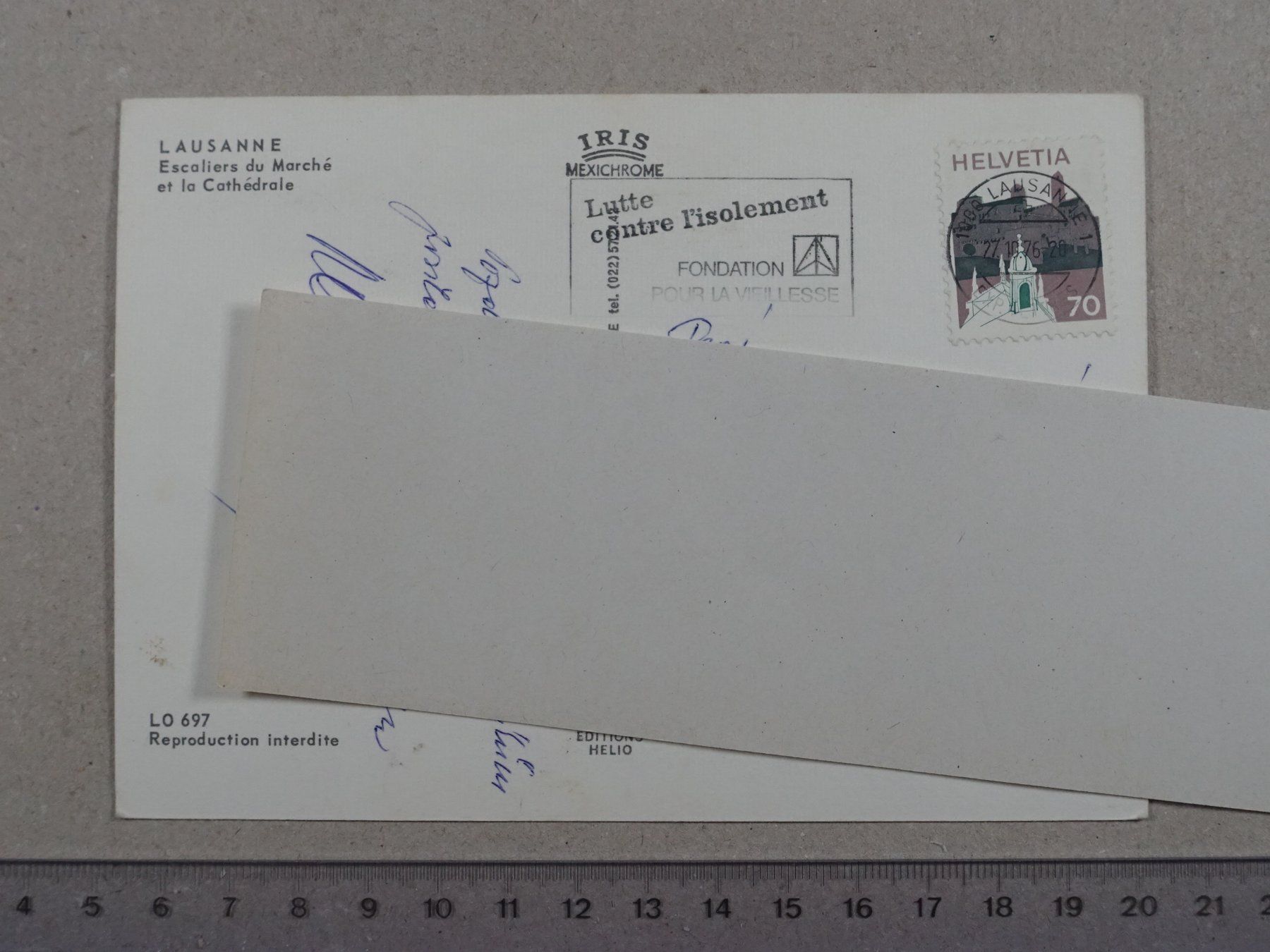 Cartoline postali: Lausanne, 1976 – Usato da Lenzburg venduto da fh1 1