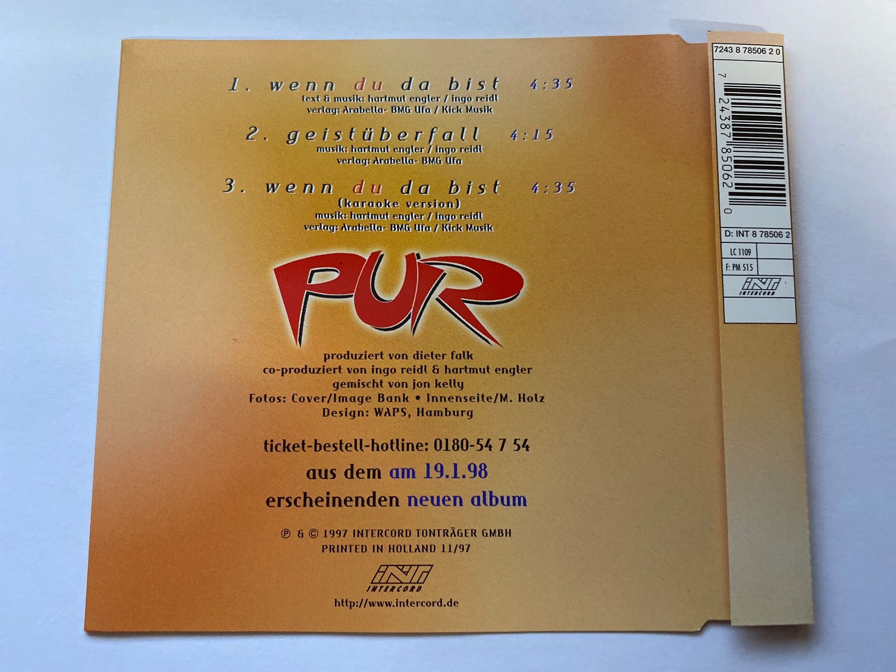 CDs: Pur - CD Maxi Single - wenn du da bist – D'occasion à Le Brassus par cinema13 1