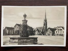 AMRISWIL Gasthof zum Bären, Kirche, Brunnen, 1928