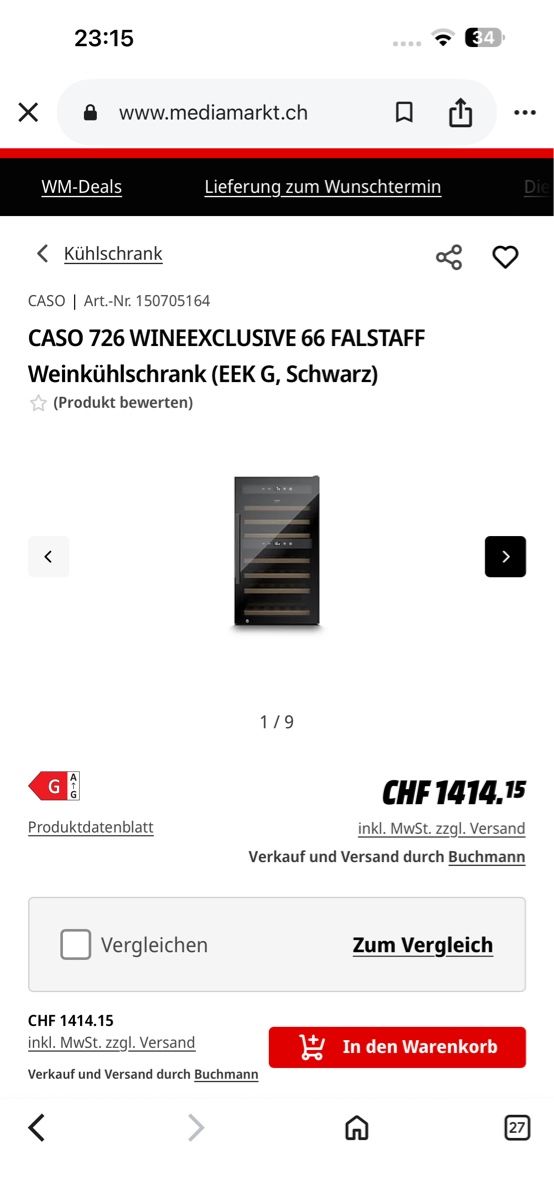 Réfrigérateurs: Weinkühlschrank 2 Zone  – D'occasion à Menzingen par Dali2504 4