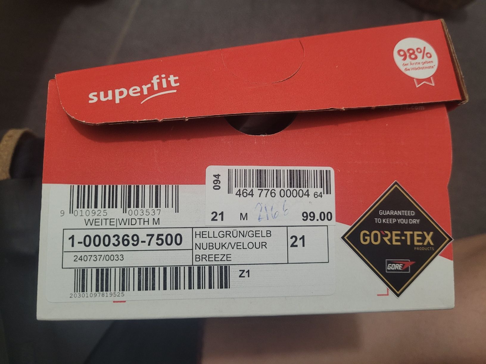 Superfit Scarpe per ragazzi: Superfit Schuhe, Gr. 21, Gore-Tex, hellgrün – Usato da Basel venduto da Andrea200 2