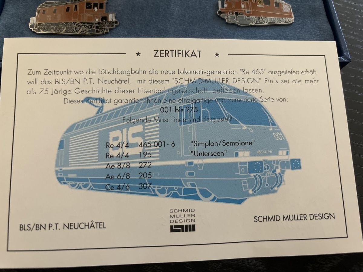 SBB/CFF/FFS Plaketten & Abzeichen: Seltenes BLS SET SCHMID MULLER 175/275 – Neu und originalverpackt aus Uetendorf von hoisle 2