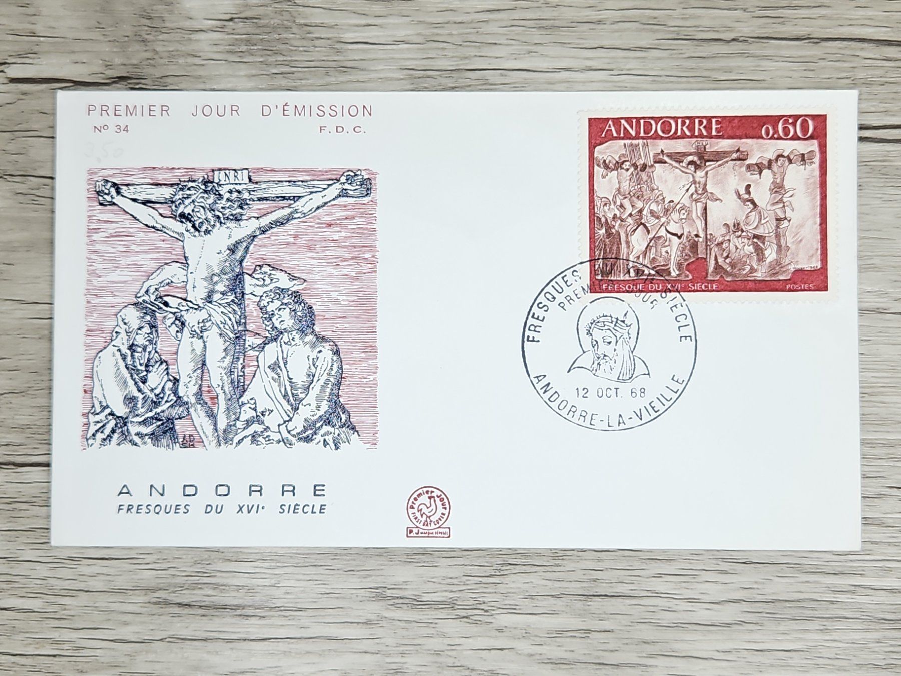 Tutti i francobolli: CL05 Enveloppe + Timbre Andorre 1968 – Usato da Cousset venduto da Patrick_Collections