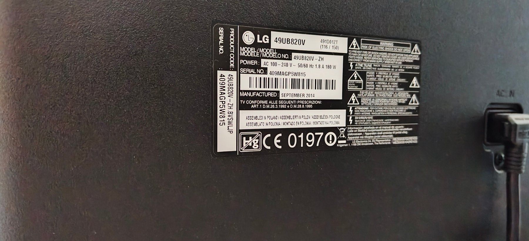 LG Fernseher: LG TV 49Zoll – Gebraucht aus Safenwil von Pluess1000 1