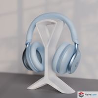 Modern Headphone Stand 3D Printed White Desk Holder