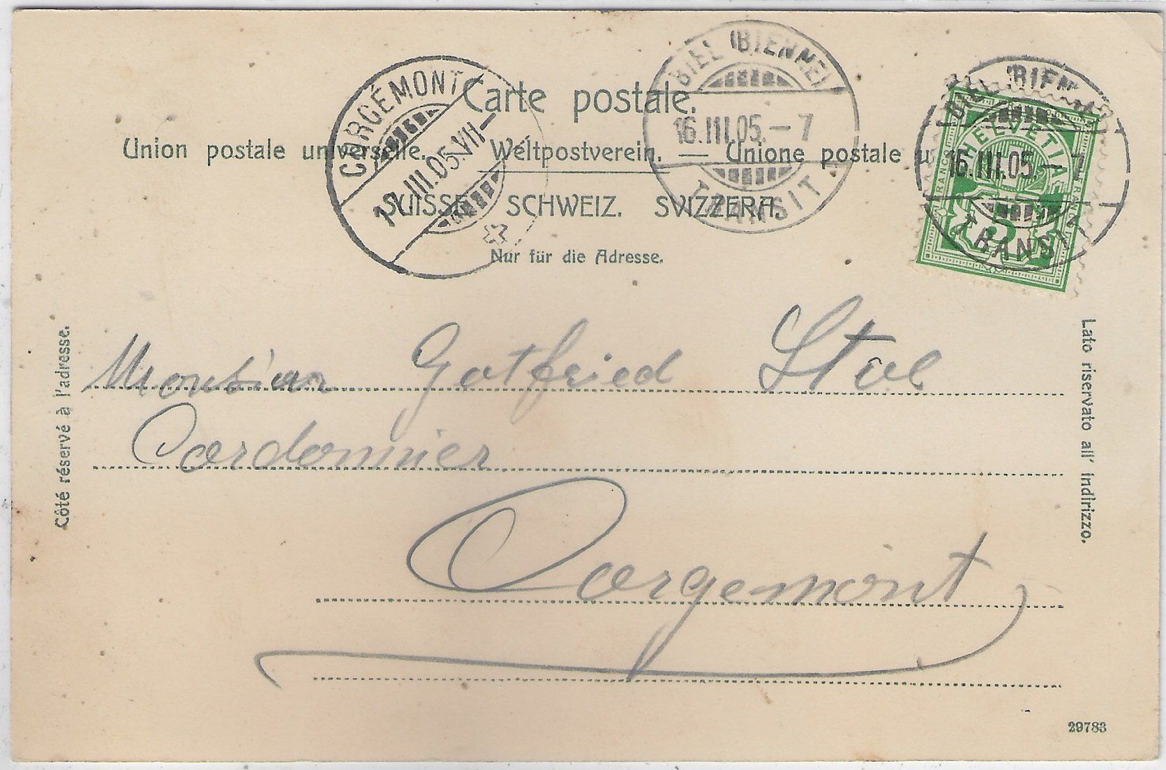 Cartoline postali: Biel - Kinderspital 1905 - animee – Usato da Ettingen venduto da Kartenplanet 1