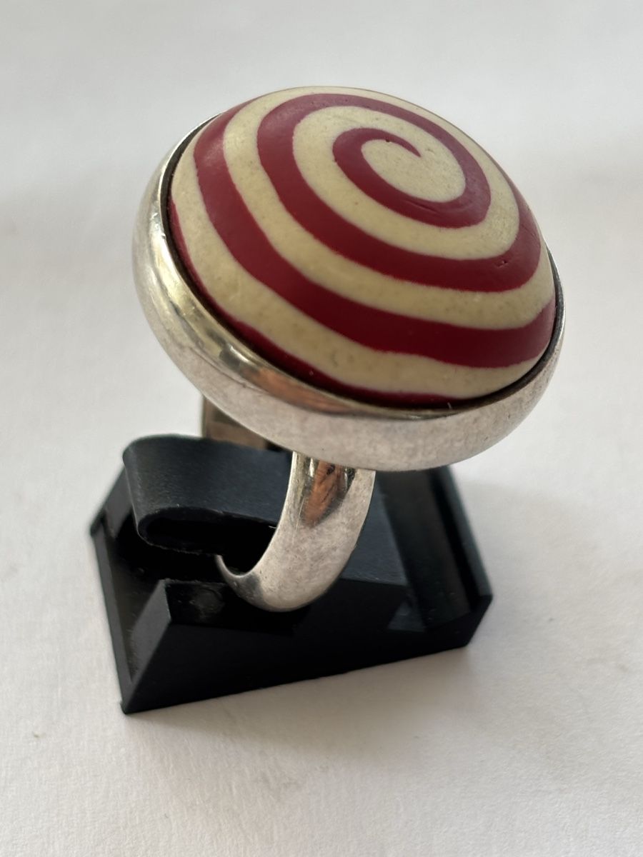 Anelli: Retro Ring Silber 925 mit Spiralmuster,  ein Hingucker! – Usato da Langnau am Albis venduto da flusspflege 4