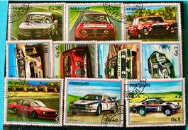 Briefmarken aus Rennautos Paraguay mit gestempelt