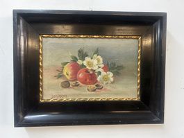 Ölgemälde auf Leinen Blumen-/ Früchtestilleben von Johanna