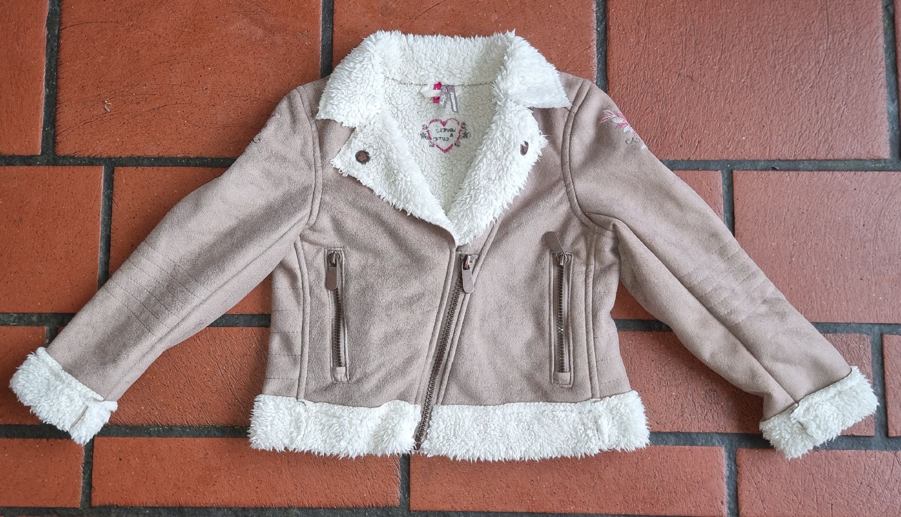 Jacken & Mäntel: Teddy Jacke Mädchen Gr. 104 beige Orchestra Winterjacke – Gebraucht aus Rifferswil von sandra0010