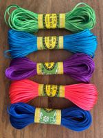 Set 5x Garn für Perlen, Makramee etc, 2mm