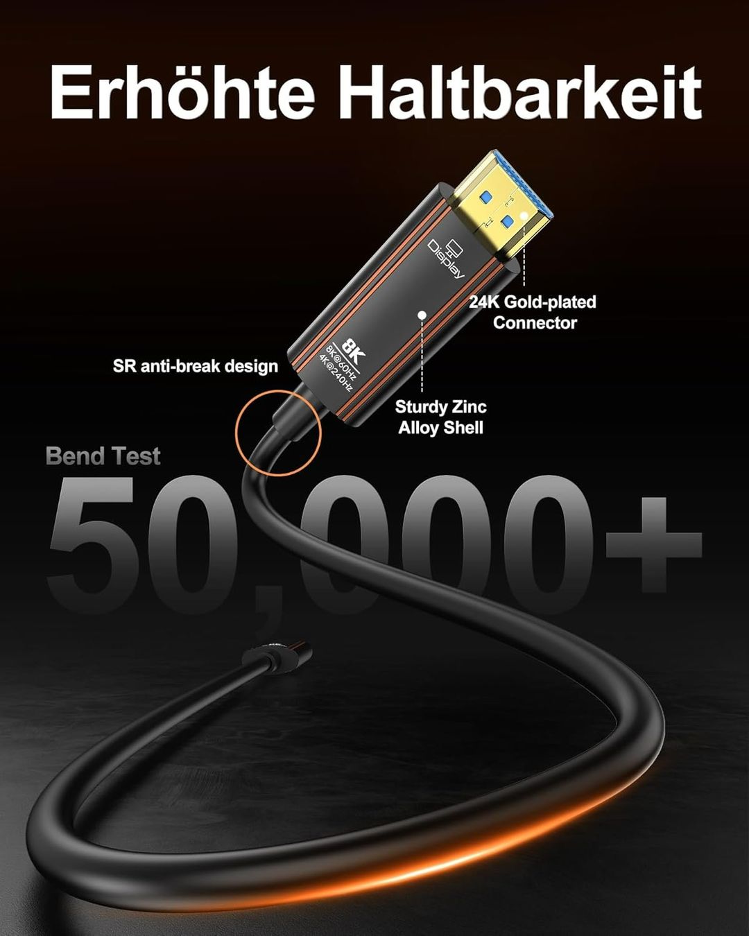 Cavi: Glasfaser HDMI 2.1 Kabel 15m 8K 48Gbps – Nuovo e nell'imballaggio originale da Suhr venduto da SchnapperCH 5