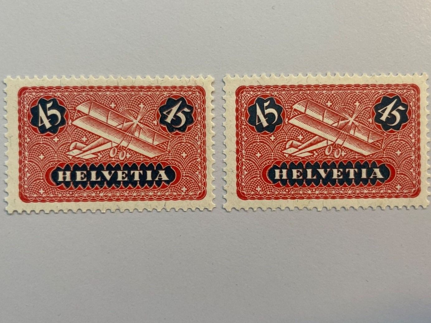 Alle Briefmarken: 1934, Flugpost, 2x ZNr. 8, postfrisch – Gebraucht aus Küssnacht am Rigi von POSTOMASTER