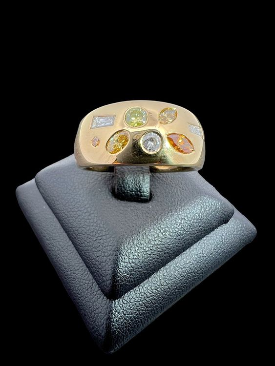 Fancy Diamonds 0.7c Ring 18k Gelbgold Grösse 55 *S1027 | Kaufen auf Ricardo