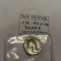 Diva Faustina I Denar römische Silbermünze 