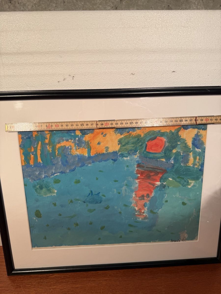 Dipinti: Framed Abstract Expressionist Painting - Signed Artwork – Usato da Lausanne venduto da vas_cdb2 4