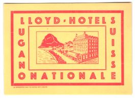 Kofferaufkleber Lugano, Das Lloyd-Hotel 