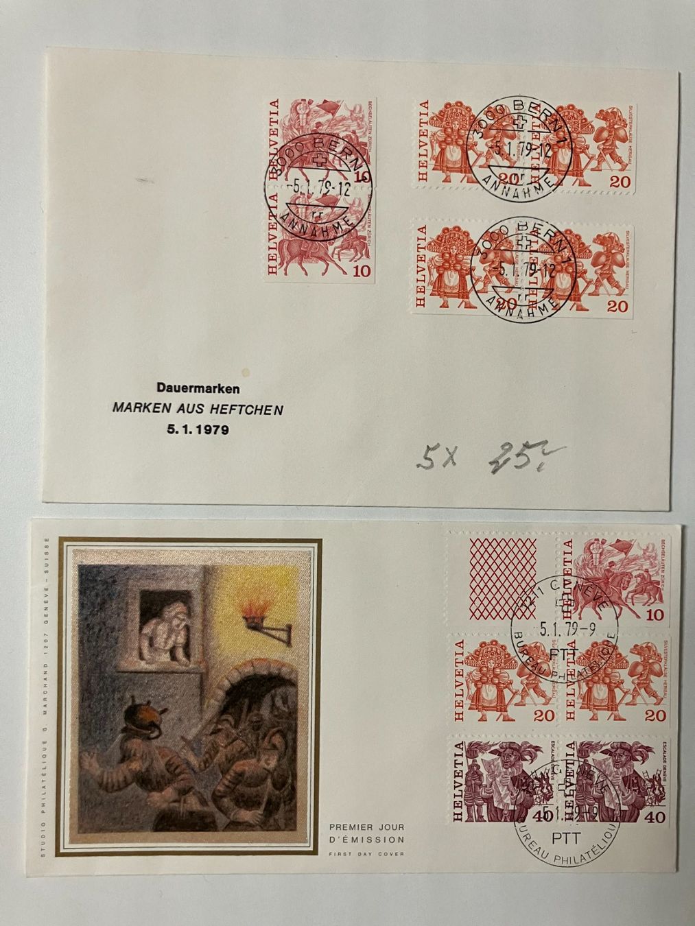 Tutti i francobolli: 1977+84, Volksbräuche, total 14 FDC's – Usato da Würenlos venduto da Eulenpostuhu 4