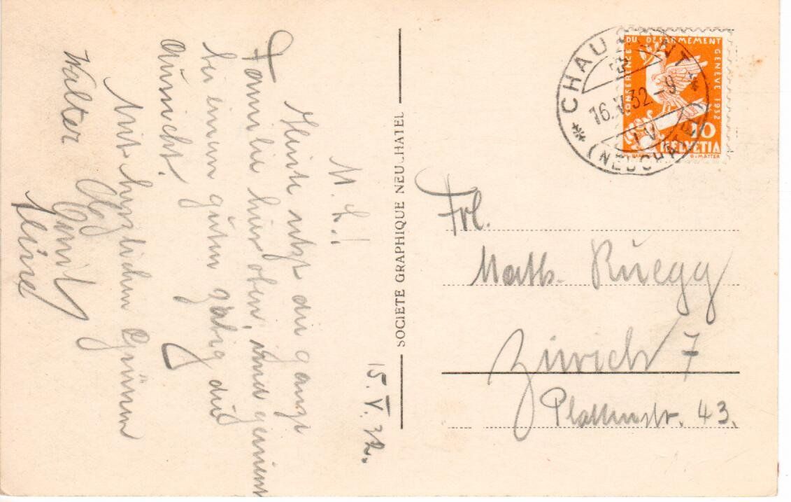 Ansichtskarten: Chaumont s/Neuchâtel  1932 – Gebraucht aus Wolhusen von Curver9 1