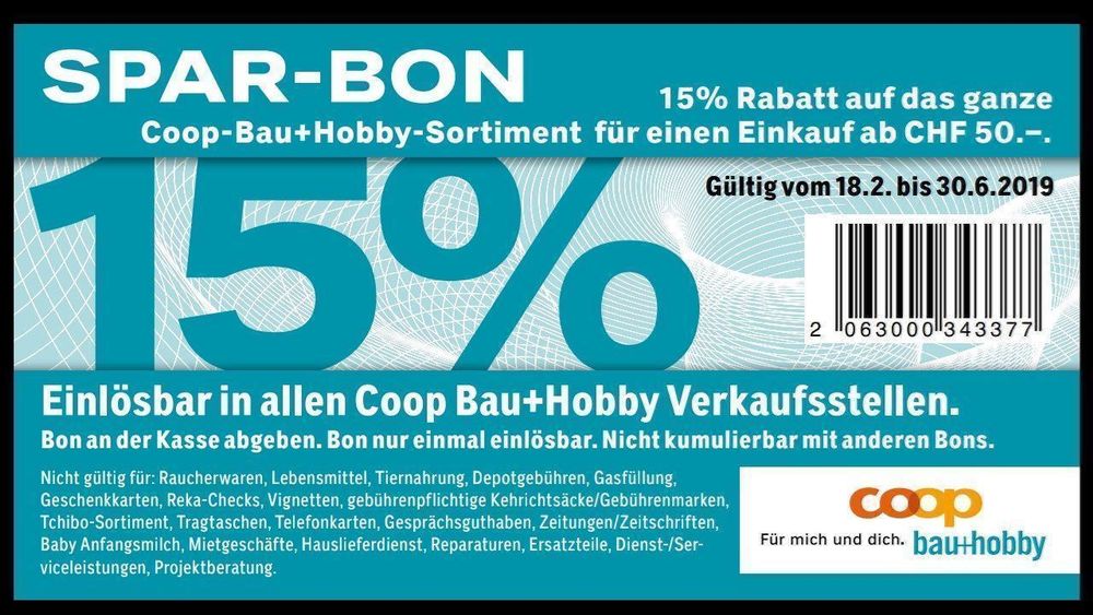GRATIS diverse Coop Bau und Hobby Bons Kaufen auf Ricardo